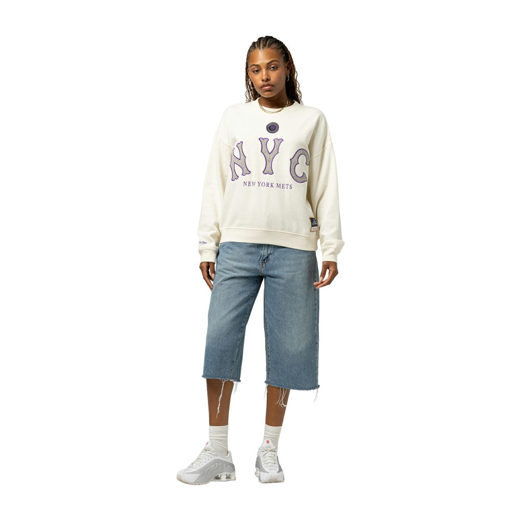 New York Mets Mitchell & Ness Women's Premium Oversized Crewneck Sweatshirt Near Me