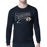 Nashville Predators - Starter Modern Tailsweep Long Sleeve T-Shirt Navy