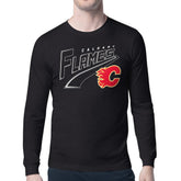 Calgary Flames - Starter Modern Tailsweep Long Sleeve T-Shirt Black