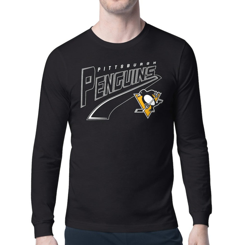 Pittsburgh Penguins Starter Modern Tailsweep Long Sleeve T-Shirt Black