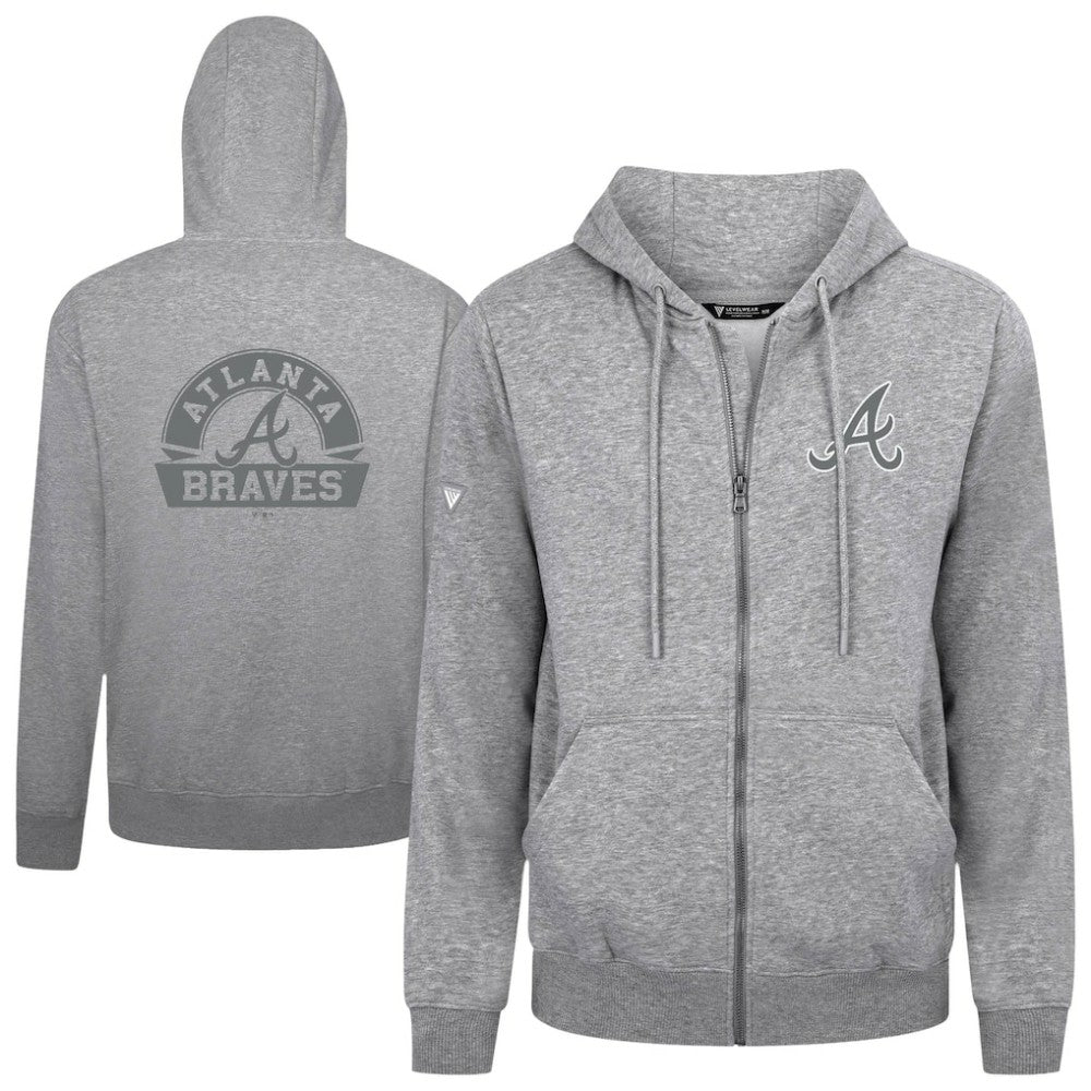 Atlanta Braves Levelwear Podium Chenille Logo Full-Zip Hoodie On Sale