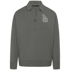Los Angeles Dodgers Levelwear Luxe Signature Quarter-Zip Chenille Logo Tri-Blend Sweatshirt Clearance