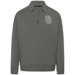 San Diego Padres Levelwear Luxe Signature Quarter-Zip Chenille Logo Tri-Blend Sweatshirt On Sale