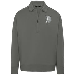 Detroit Tigers Levelwear Luxe Signature Quarter-Zip Chenille Logo Tri-Blend Sweatshirt for sale