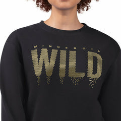 Minnesota Wild - G-III 4Her by Carl Banks Women's Metallic Drop Printed Fleece Sweatshirt Black