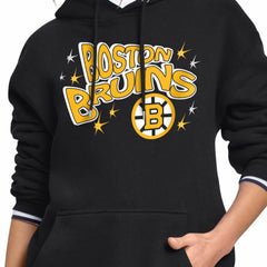 Boston Bruins Starter Women's Fireworks Fleece Hoodie Black