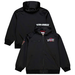 Mitchell & Ness - Cleveland Cavaliers Hardwood Classics Nights Walk the Tunnel Satin Bomber Full-Snap Hooded Jacket - Black