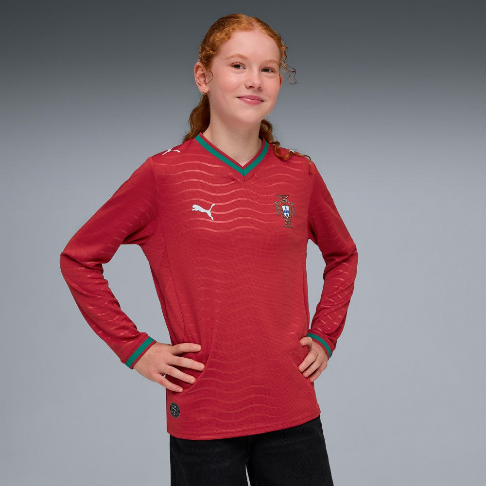 Puma Portugal National Team Youth 2026 Home Replica Long Sleeve Jerseys - Red
