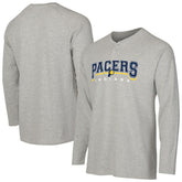 NBA - Indiana Pacers Concepts Sport Hawthorn Thermal Knit Long Sleeve Henley T-Shirt - Gray