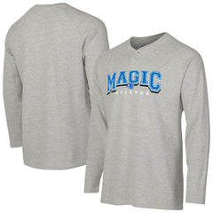 NBA - Orlando Magic Concepts Sport Hawthorn Thermal Knit Long Sleeve Henley T-Shirt - Gray