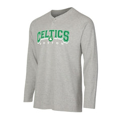 NBA - Boston Celtics Concepts Sport Hawthorn Thermal Knit Long Sleeve Henley T-Shirt - Gray