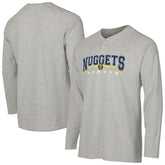 NBA - Denver Nuggets Concepts Sport Hawthorn Thermal Knit Long Sleeve Henley T-Shirt - Gray