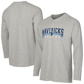 NBA - Dallas Mavericks Concepts Sport Hawthorn Thermal Knit Long Sleeve Henley T-Shirt - Gray