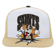 New Orleans Saints Youth Team Mascot Snapback Hat White - Mitchell & Ness