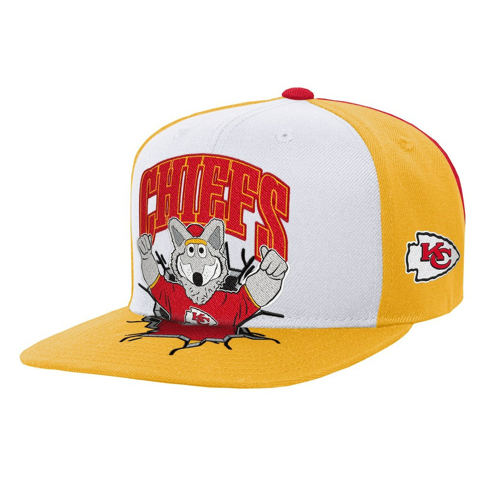 Kansas City Chiefs Youth Team Mascot Snapback Hat White - Mitchell & Ness