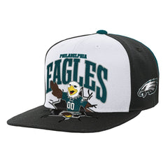 Philadelphia Eagles Youth Team Mascot Snapback Hat White - Mitchell & Ness