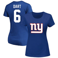 Jaxson Dart New York Giants Women's Plus Size Name & Number Scoop Neck T-Shirt Royal - Fanatics