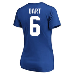 Jaxson Dart New York Giants Women's Plus Size Name & Number Scoop Neck T-Shirt Royal - Fanatics