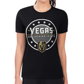 Vegas Golden Knights G-III 4Her by Carl Banks Women's Super-Slim Lightweight Pinstripe Circle Graphic T-Shirt Black