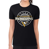 Pittsburgh Penguins G-III 4Her by Carl Banks Women's Super-Slim Lightweight Pinstripe Circle Graphic T-Shirt Black