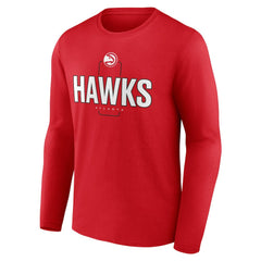 NBA - Atlanta Hawks Center Court Name & Number Custom Long Sleeve T-Shirt - Red