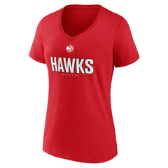 NBA - Atlanta Hawks Women's Center Court Name & Number Custom V-Neck T-Shirt - Red