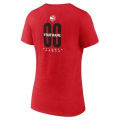 NBA - Atlanta Hawks Women's Center Court Name & Number Custom V-Neck T-Shirt - Red
