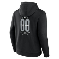 NBA - Brooklyn Nets Center Court Name & Number Custom Hoodie - Black