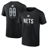 NBA - Brooklyn Nets Center Court Name & Number Custom T-Shirt - Black