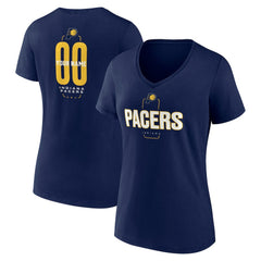 NBA - Indiana Pacers Women's Center Court Name & Number Custom V-Neck T-Shirt - Navy