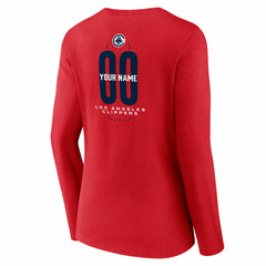 NBA - LA Clippers Women's Center Court Name & Number Custom Long Sleeve V-Neck T-Shirt - Red