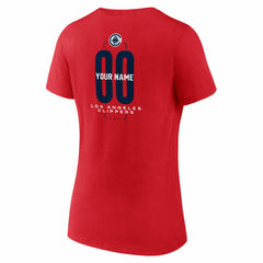 NBA - LA Clippers Women's Center Court Name & Number Custom V-Neck T-Shirt - Red