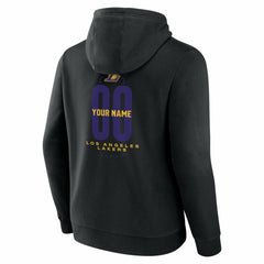 NBA - Los Angeles Lakers Center Court Name & Number Custom Hoodie - Black