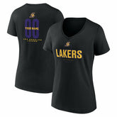 NBA - Los Angeles Lakers Women's Center Court Name & Number Custom V-Neck T-Shirt - Black