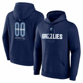 NBA - Memphis Grizzlies Center Court Name & Number Custom Hoodie - Navy