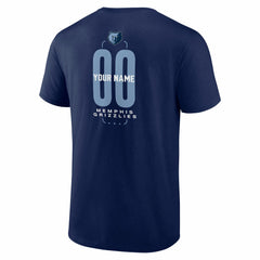 NBA - Memphis Grizzlies Center Court Name & Number Custom T-Shirt - Navy
