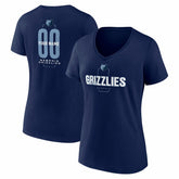 NBA - Memphis Grizzlies Women's Center Court Name & Number Custom V-Neck T-Shirt - Navy