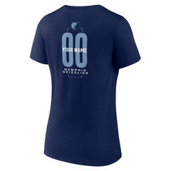 NBA - Memphis Grizzlies Women's Center Court Name & Number Custom V-Neck T-Shirt - Navy