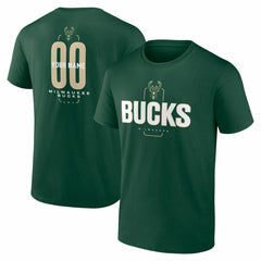 NBA - Milwaukee Bucks Center Court Name & Number Custom T-Shirt - Hunter Green