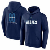 NBA - Minnesota Timberwolves Center Court Name & Number Custom Hoodie - Navy