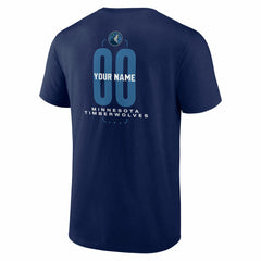 NBA - Minnesota Timberwolves Center Court Name & Number Custom T-Shirt - Navy