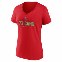 NBA - New Orleans Pelicans Women's Center Court Name & Number Custom V-Neck T-Shirt - Red