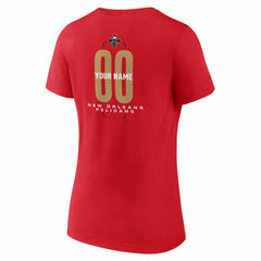 NBA - New Orleans Pelicans Women's Center Court Name & Number Custom V-Neck T-Shirt - Red
