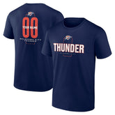 NBA - Oklahoma City Thunder Center Court Name & Number Custom T-Shirt - Navy