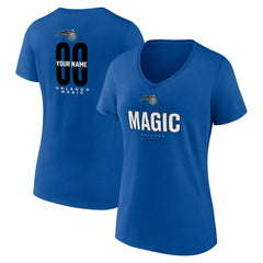 NBA - Orlando Magic Women's Center Court Name & Number Custom V-Neck T-Shirt - Blue