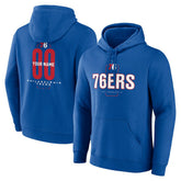 NBA - Philadelphia 76ers Center Court Name & Number Custom Hoodie - Royal