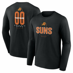 NBA - Phoenix Suns Center Court Name & Number Custom Long Sleeve T-Shirt - Black