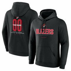NBA - Portland Trail Blazers Center Court Name & Number Custom Hoodie - Black