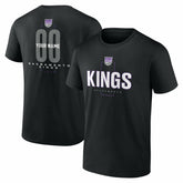 NBA - Sacramento Kings Center Court Name & Number Custom T-Shirt - Black