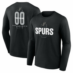 NBA - San Antonio Spurs Center Court Name & Number Custom Long Sleeve T-Shirt - Black